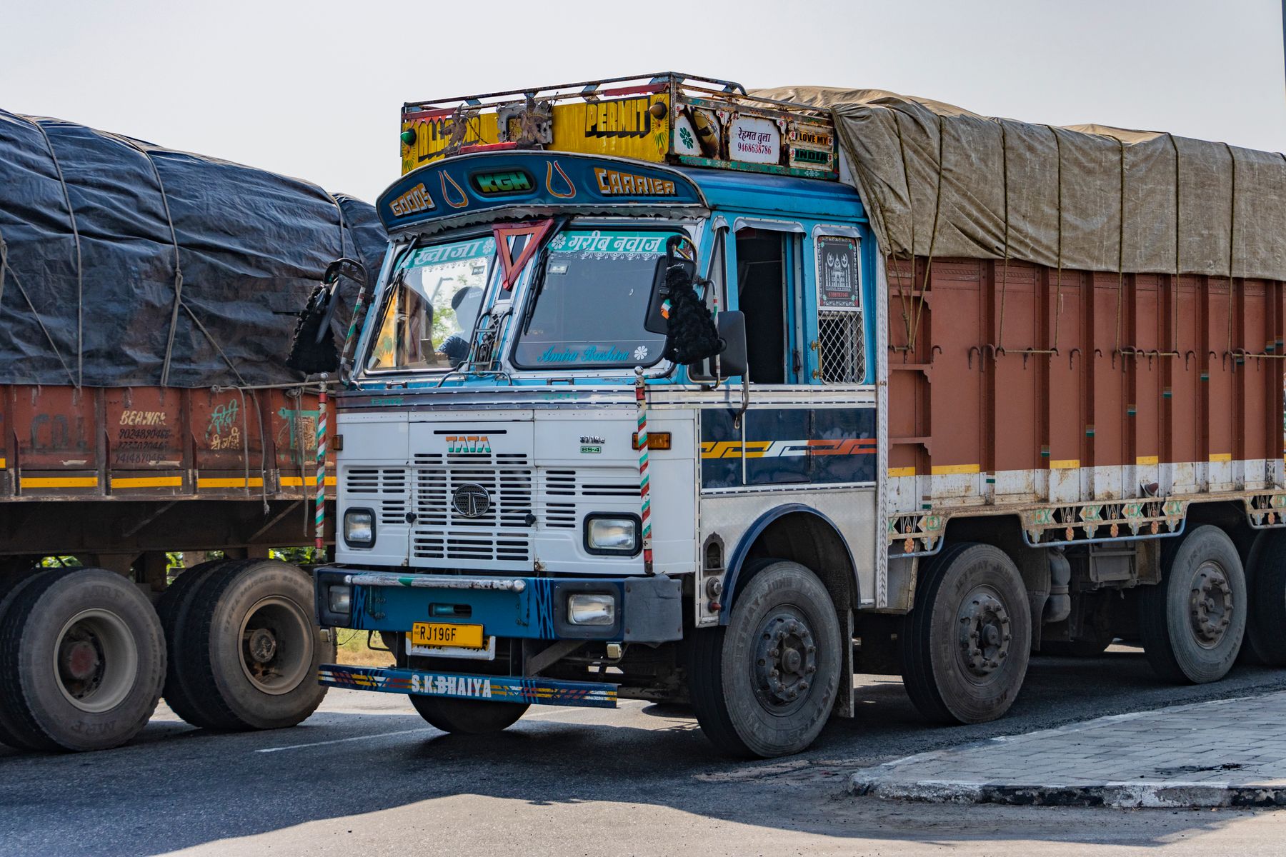 Tata cargo truck on an Indian highway