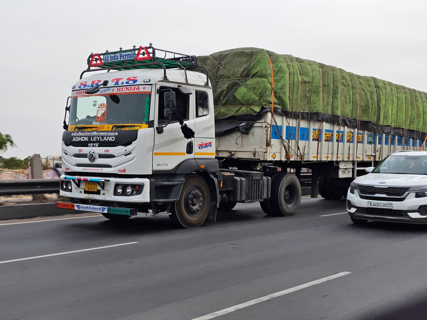 Indian cargo truck on the road
